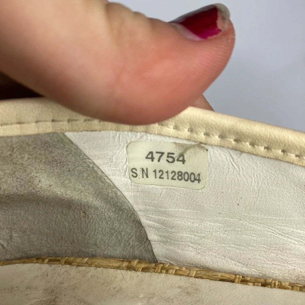 Tory Burch tan cream Raffia ballet flats women's size 9 luxury casual